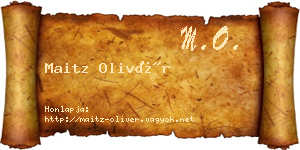 Maitz Olivér névjegykártya